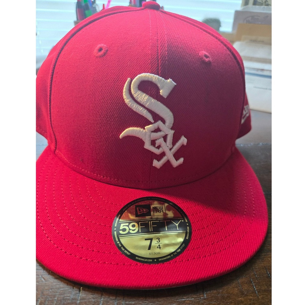 New Era 59FIFTY Chicago White Sox Fitted Hat Red White Size 7 3/4 70618414